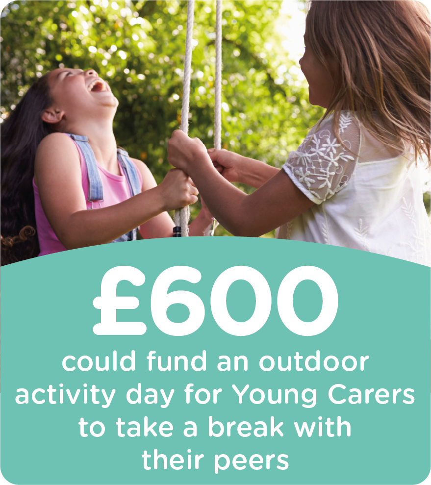 £600 could fund an outdoor activity day so young carers can take a break with their peers 