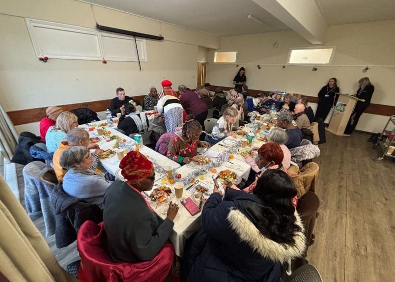 Carers enjoying a meal at Christmas 